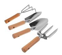 VANZACK 1 Ensemble Set Outils de Jardin Inoxydable Manche de Bêche Petite Râteau à Dents pour Jardinage Extérieur Accessoires de Jardinage Pratiques Durables