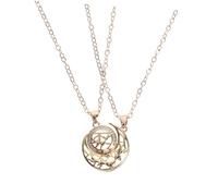 VANZACK 1 paire Collier Couple Magnétique avec Pendentifs Soleil et Lune Bijoux de Saint Valentin pour Couples et Relations de