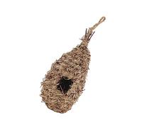 VANZACK 1 Pièce Nid d'oiseau pour Animaux de Compagnie nichoir Oiseaux Maisonnette pour Oiseaux Ton Moderne Pendaison Maison de Forme Ovale décor de nid d'animaux Herbe de Montagne Yellow