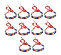 VANZACK 10 Bracelets Tissés à la Main en Fils Colorés Bracelets Décoratifs Artisanaux pour Garçon et Filles Style Traditionnel Tibétain Lot pour Usage Quotidien et Présents