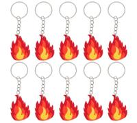VANZACK 10 pièces Lot de Porte-clés Pompiers Flamme Décoratif pour Fête Support Héros Incendie Centre de Table Anniversaire Garçon Accessoires Thème Pompier