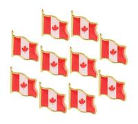 VANZACK 10 Pièces Pin Drapeau Canada Métal Lot de Broches Érable pour Vêtements Sacs et Chapeaux Souvenir pour Hommes et Femmes