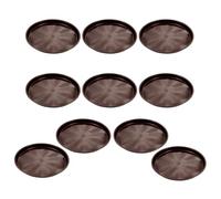 VANZACK 10 Pièces Soucoupe Ronde pour Plantes D'intérieur, Plastique Café | Drainage Rapide, Ventilation des Racines, Protège les Surfaces, Usage Intérieur, Jardinage Maison, Décor Moderne