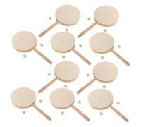 VANZACK 10 Pièces Unpainted Wooden Drums for Lightweight Handheld DIY Painting Compact for Preschool Art Projects and Musical Play