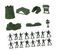 VANZACK 100 Pièces Figurines Soldat Plastique Jouets Militaires pour Garçon Fille Modèle de Combat Créatif et Décoratif Vert Militaire