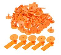 VANZACK 100Ensembles Étiquettes Vides pour Oreilles de Bétail Étiquettes Identification pour Moutons Vaches et Cochons Couleur Orange Pratiques et Durables