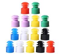 VANZACK 100pièces Bouchons de Tube à Vis Bouchons Étanches Plastique pour Éprouvette et Bouteille Multi-couleurs Haute Élasticité et Durabilité Couleur Aléatoire