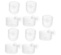 VANZACK 10pièces Pots De Plantes Aquatiques Acrylique avec Support pour Aquarium Et Décoration De Poissons Formes Variées avec Drainage pour Plantes Flottantes Et Aquaponie