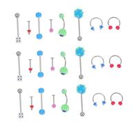 VANZACK 110 Pièces Piercing Multi Usage avec Bijoux Langue et Clous Nez Assortiment et Accessoires Décoratifs Unisexes pour Festivals et Fêtes
