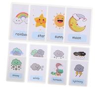 VANZACK 12 pièces Anglais Météo Cartes Vocabulaire Portables Étanches Fournitures Scolaires Garçon Fille Apprentissage Précoce Concentration Mémoire
