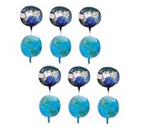 VANZACK 12 Pièces Ballons Terre Aluminium pour Fête Thème Globe Décoration Anniversaire et Photo Légers et Résistants Adaptés Hélium ou Air pour Intérieur et Extérieur