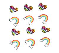 VANZACK 12 pièces Broches Arc Ciel Acrylique Badge Accessoire Vêtements Épingle Fierté Colorée