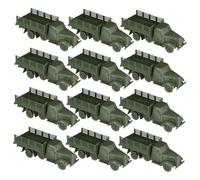 VANZACK 12 Pièces Jouets Miniatures Camion Armée Décoratif Camion pour Garçons et Filles Développement Cognitif et Motricité Fine Facile à Transporter pour Garçon Fille
