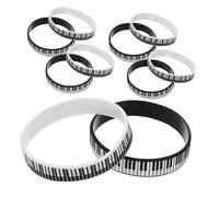 VANZACK 12 Pièces Lot de Bracelets Silicone Clé de Piano Confortables pour Pianistes et Fêtes Musicales Accessoires Cadeau Musicien et Professeur de Musique