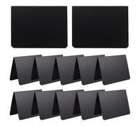VANZACK 12 Pièces Mini Ardoises Panneau de Tableau Noir de Table, Tableau Mémo de Table, Double Face Effaçable, Plastique Noir, Réutilisable, pour Affichage des Prix et Publicité
