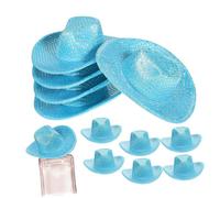 VANZACK 12 Pièces Mini Cowgirl Hats Glitter Western Cowboy Party Favors DIY Hair Accessories Tiny Craft Caps for Dolls and Decorations