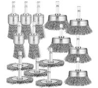 VANZACK 15 Pièces Brosse Métallique Grosse pour Perceuse Rotative en Fer Galvanisé Tige Hexagonale et Polissage des Surfaces Métalliques