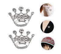 VANZACK 15 Pièces Mini Broches Couronne Argentées avec Broches Petite Tiara Princesse Accessoires Bijoux pour Banquets et Fêtes