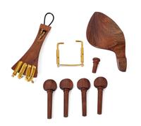 VANZACK 15 pièces Set Accessoires de Violon Jujube Cordier Robuste Mentonnière Standard Chevilles et Épingle Extrémité pour Violon DIY