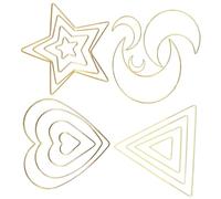 VANZACK 16 pièces Cercles Métalliques pour Attrape-rêves Cadres Dorés Lune Étoile Cœur et Triangle Anneaux DIY pour Décorations Murales Artisanales