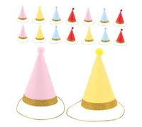 VANZACK 16 Pièces Mini Cone Birthday Hats for Small Dogs and Cats Reusable Puppy and Kitten Party Caps for Holiday Celebration Accessories