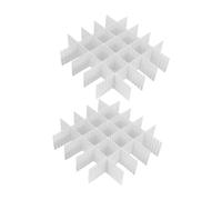 VANZACK 16 pièces Organisateur Tiroir Réglable Séparateurs Grille DIY Plastique Blanc Diviseurs pour Sous-vêtements Maquillage Chaussettes et Vêtements Système Modulable pour Rangement