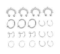 VANZACK 19Pièces Anneaux De Nez Factices Perçage De Nez Pour Décoration De Fête Et Accessoires De Mode