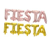 VANZACK 2 ensembles Ballons Lettres Aluminium Fiesta Décoratifs pour Anniversaire et Mardi Gras Ballons Doré et Rose pour Décoration de Fête