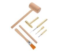 VANZACK 2 Ensembles Kit Excavation Archéologique Garçon Fille Outils Solides Bois et Métal Marteau Burin Pinceau Éducatif Stem pour Fouille de Fossiles et Exploration Scientifique pour