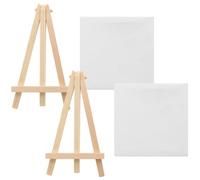 VANZACK 2 Ensembles Mini Chevalet Décoratif en Toile pour Peinture Diy, | Structure Triangulaire Stable, Cadre Ferme et Simple, pour Étudiants en Art et Amateurs D’huile, Lot de Sets