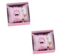 VANZACK 2 Ensembles Montre Digitale Garçon Fille Licorne Lumineuse avec Bracelet Design Cartoon Confortable et Éducative pour et