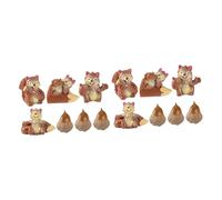 VANZACK 2 Ensembles Poupée Écureuil Petite Figurine D'écureuil Sculpture D'écureuil Tout Petit Décor Petite Figurine Écureuil Ornements D'écureuils Trucs D'écureuil Résine 7 Pièces * 2