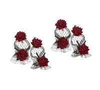 VANZACK 2 Ensembles Roses Poignet Fleur Manches Accessoires De Mariée Manches De Mariée Manches De Fleurs Dentelle 2 Pièces * 2
