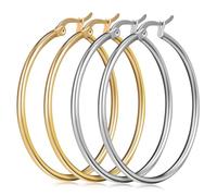 VANZACK 2 paires Boucles Oreilles Femme Exagéré Grandes Créoles Légères Élégantes pour Soirées et Usage Quotidien