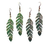 VANZACK 2 Paires Boucles Oreilles Femme Pendantes Rétro Bijoux Plantes Élégants pour Occasions Spéciales et Usage