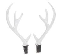 VANZACK 2 Paires de Cornes de Cerf Décoratives en Flocage Blanc 75 CM et 25 CM - Accessoires DIY pour Coiffures Festives - Matériaux Artisanaux pour Barrettes et Pinces à Cheveux -