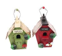 VANZACK 2 Pièces Aviaire en Bois Maisons d'oiseaux pour L'extérieur Oiseau Extérieur Maison D'oiseau De Jardin Nid Imbrication Nichoir De Jardin Suspendu Grand Nichoirs à Oiseaux