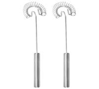 VANZACK 2 pièces Batteur Œufs Manuel Inoxydable Léger et Portable à Ressort Ergonomique pour Mélanger Œufs Sauces et Mousse de Lait Rapide à Utiliser
