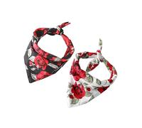VANZACK 2 Pièces Bavoir pour Collier De Chien Bandana pour Animaux De Compagnie Étiqueter Collier De Salive pour Animaux De Compagnie Bavoirs Triangle Chien Rose Écharpe Triangle Chien