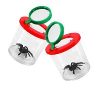 VANZACK 2 Pièces Boîte Loupe Insecte Portable Conteneur Transparent Observation avec Loupe Intégrée pour Étudiants Kit et Moyen pour Collection Naturelle Extérieur