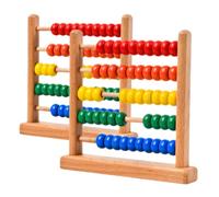 VANZACK 2 pièces Boulier Bois Portable pour Apprentissage Préscolaire Outil Éducatif Mathématique Hêtre Compter pour Garçon Fille Apprentissage Interactif et Coordination Main Œ