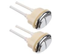 VANZACK 2 Pièces Bouton de Toilette Ovale Blanc en Plastique et Métal