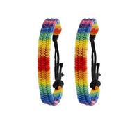 VANZACK 2 pièces Bracelet Arc-ciel Tressé Main et Coloré Bracelet Poignet pour Gays et Lesbiennes et Fierté Lgbt