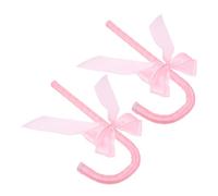 VANZACK 2 Pièces Canne Cosplay Rose avec Nœud Noeud Accessoire de Scène pour Costume Halloween et Danse Jazz Bâton Plastique pour Garçon Fille Fête et Spectacle