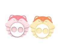 VANZACK 2 pièces Casquette de Bain Garçon Fille Réglable avec Visière Élargie Étanche Protection Yeux et Oreilles pour Shampooing Chapeau Garçon Fille Rose et Jaune
