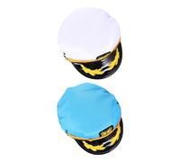 VANZACK 2 Pièces Chapeau de Capitaine de Yacht Authentique Ajustable et Confortable Chapeau Marin Unisexe pour Costumes de Fête Nautique et Cosplay