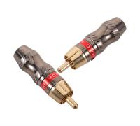 VANZACK 2 Pièces Connecteur Audio DIY en Alliage de Zinc, Fiche Plaquée Or | Séparation Nette Gauche Droite, Soudure Facile, Faible Résistance de Contact, pour Enceintes Voiture et TV