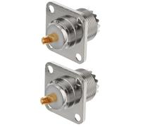 VANZACK 2 pièces Connecteur Coaxial UHF Femelle Adaptateur Rallonge Câble avec Bride de Montage sur Panneau Connecteur à Passage pour Antenne Extension Câble Coaxial Robuste 2pcs