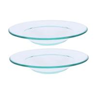 VANZACK 2 pièces Coupelle Verre Transparent pour Réchauffeur de Cire Parfumée Plateau Accessoire pour Lampe à Huile Essentielle Diffuseur