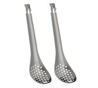 VANZACK 2 pièces Cuillères Passoires Acier Inoxydable pour Cuisine Petites Cuillères Tamis Moléculaire Colanders Perforés pour Olives et Câpres Ustensiles Durables et Efficaces